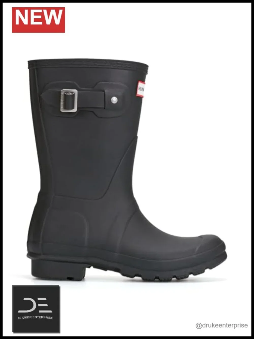 Women's Waterproof Rain Boots Short Calf High Pull-On